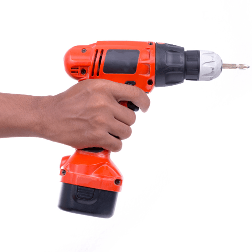 An orange cordless screw driver