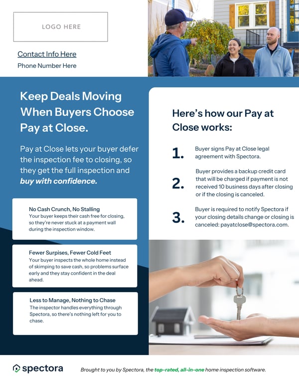 Realtors Pay at Close Information