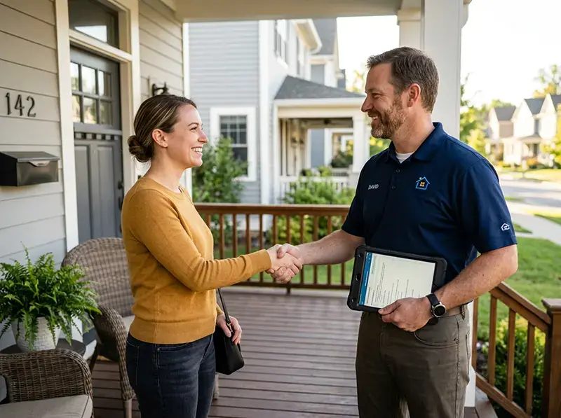 home inspector and buyer